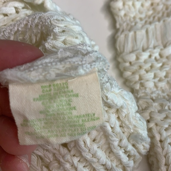 Staring at stars open hole weave pullover bone white top small - Picture 5 of 7